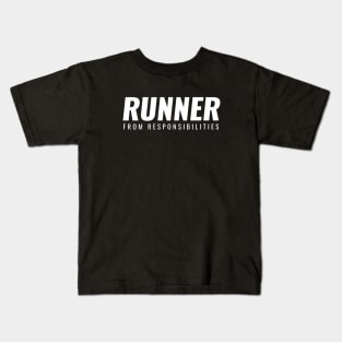 Runner From Responsibilities White Kids T-Shirt